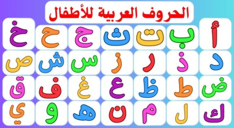 تعليم الحروف العربية للاطفال